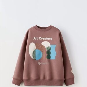 Zara Kids Brown Graphic Sweater
